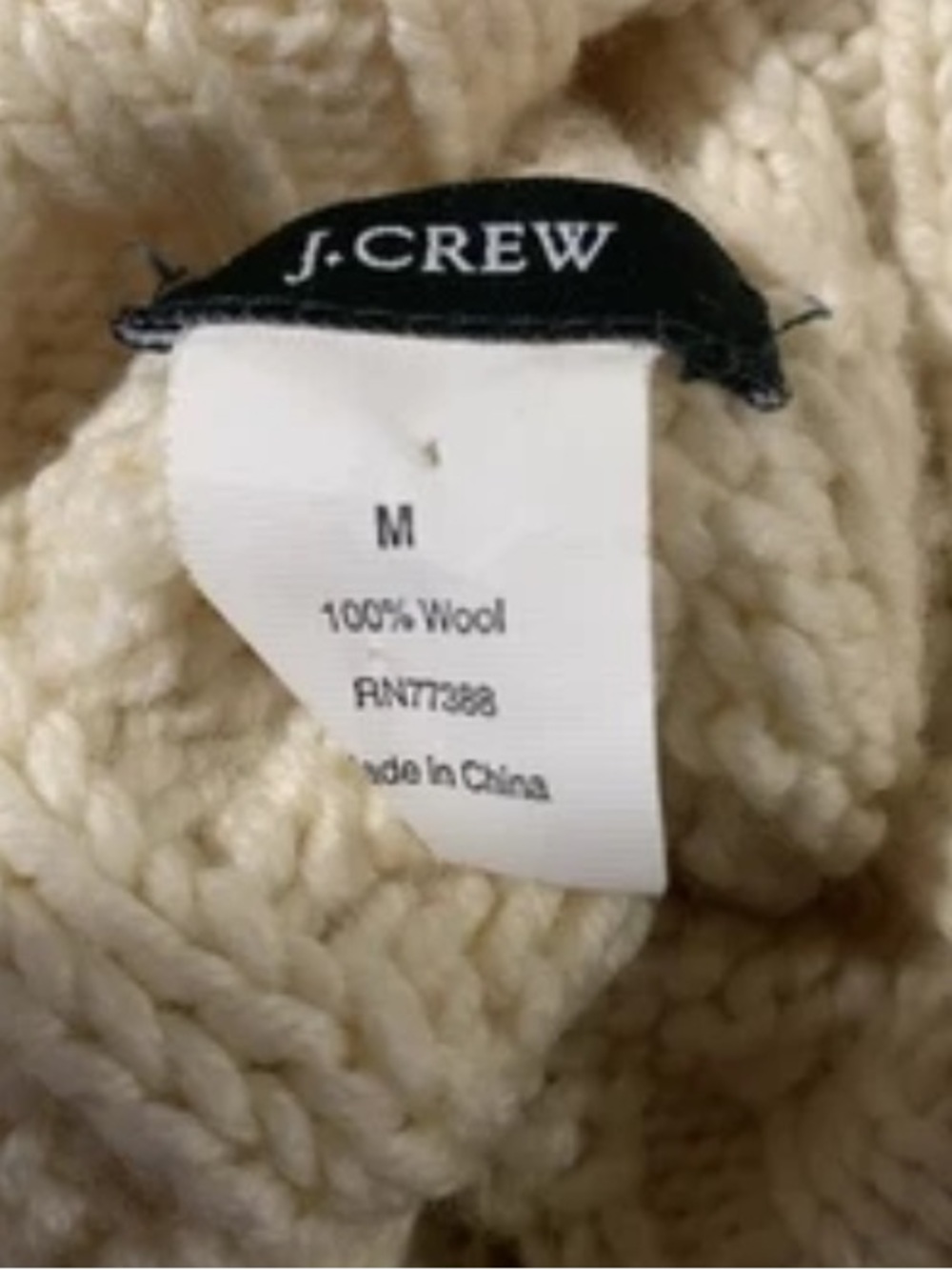 🎄 J.Crew 100% Wool Ivory Cable Knit Turtleneck Sweater Women’s Cozy Classic M - Picture 15 of 15
